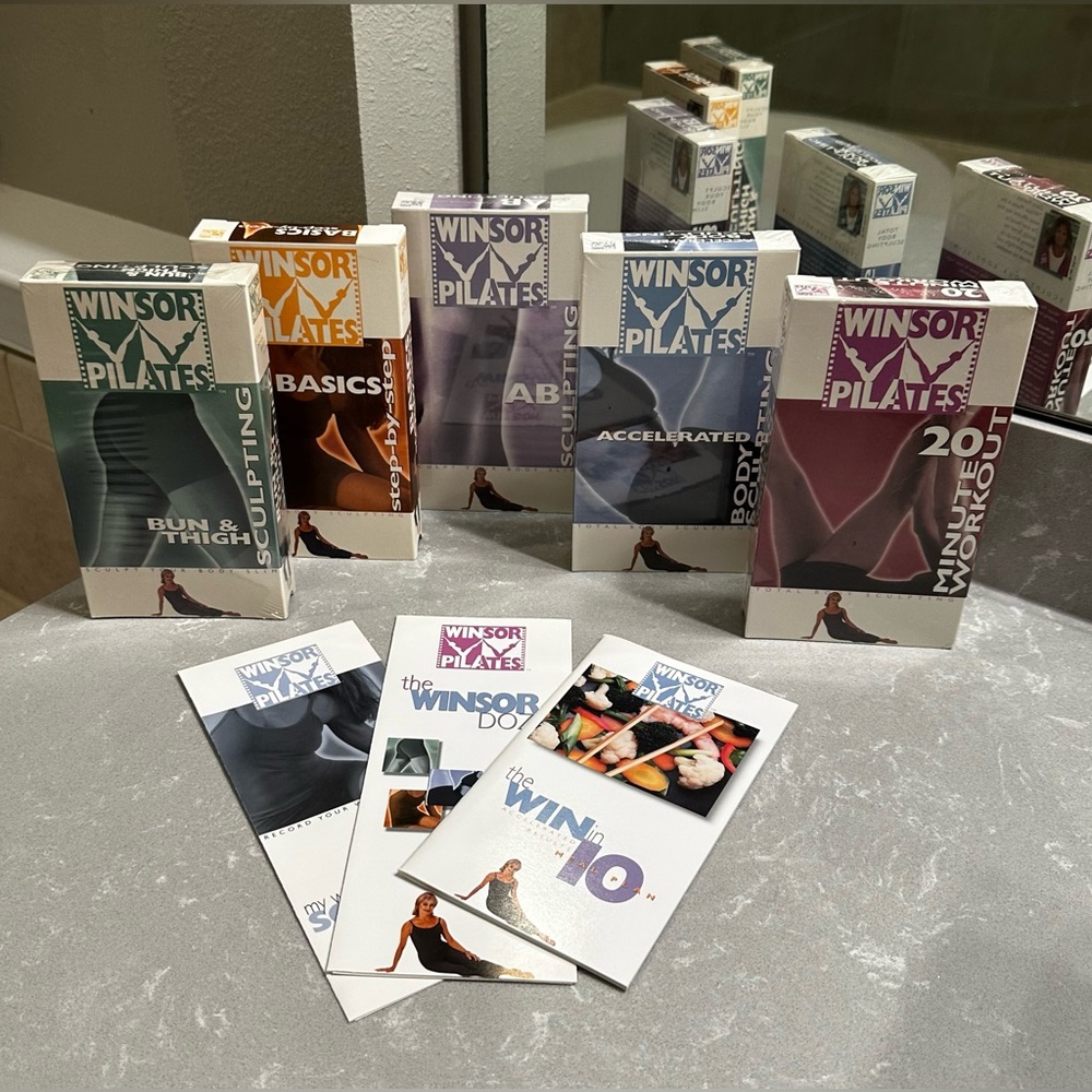 Vintage Winsor Pilates Workout VHS Set (4 Brand New VHS Tapes & 1 Used)